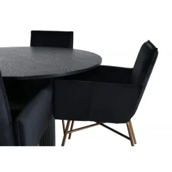 Bianca Rundt Spisebordssæt - Sort og Kobber