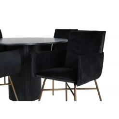 Bianca Rundt Spisebordssæt - Sort og Kobber