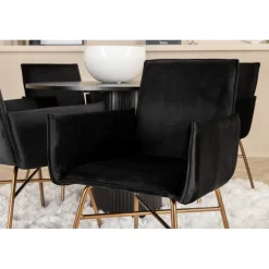 Bianca Rundt Spisebordssæt - Sort og Kobber