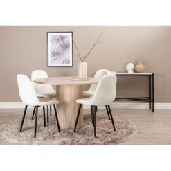 Bianca Rundt Spisebordssæt - Sort og Hvid