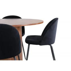 Bianca Rundt Spisebordssæt - Sort og Natur