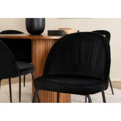 Bianca Rundt Spisebordssæt - Sort og Natur