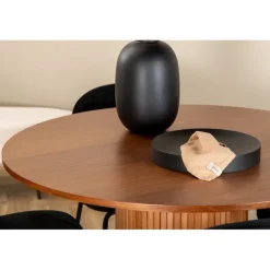 Bianca Rundt Spisebordssæt - Sort og Natur