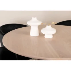 Bianca Rundt Spisebordssæt - Sort, Natur og Hvid