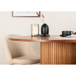 Bianca Rundt Spisebordssæt - Beige, Sort og Natur