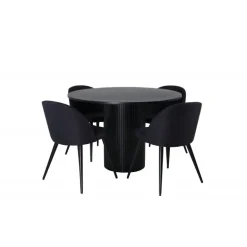 Bianca Rundt Spisebordssæt - Sort