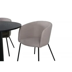 Bianca Rundt Spisebordssæt - Beige og Sort