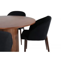 Bianca Rundt Spisebordssæt - Sort og Natur