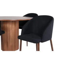 Bianca Rundt Spisebordssæt - Sort og Natur