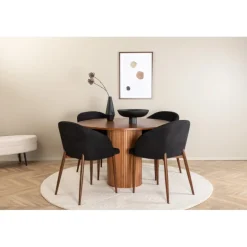 Bianca Rundt Spisebordssæt - Sort og Natur