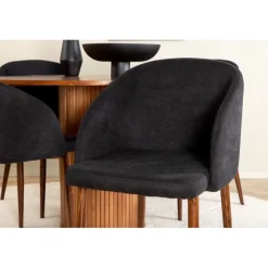 Bianca Rundt Spisebordssæt - Sort og Natur