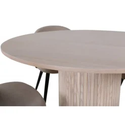 Bianca Rundt Spisebordssæt - Beige og Sort