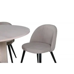Bianca Rundt Spisebordssæt - Beige og Sort