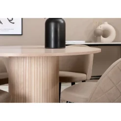 Bianca Rundt Spisebordssæt - Beige og Sort