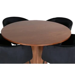 Bianca Rundt Spisebordssæt - Sort og Natur