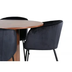 Bianca Rundt Spisebordssæt - Sort og Natur