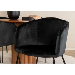 Bianca Rundt Spisebordssæt - Sort og Natur