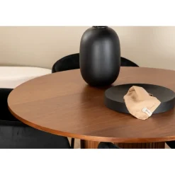 Bianca Rundt Spisebordssæt - Sort og Natur