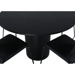 Bianca Rundt Spisebordssæt - Sort