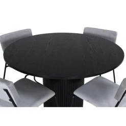 Bianca Rundt Spisebordssæt - Sort og Lysegrå