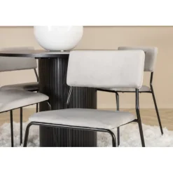 Bianca Rundt Spisebordssæt - Sort og Lysegrå