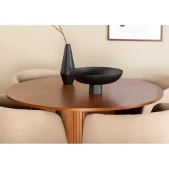 Bianca Rundt Spisebordssæt - Beige, Sort og Natur