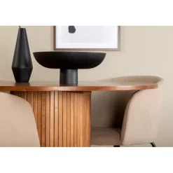 Bianca Rundt Spisebordssæt - Beige, Sort og Natur