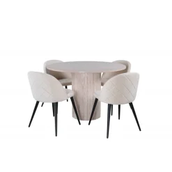 Bianca Rundt Spisestuesæt - Sort