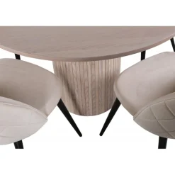 Bianca Rundt Spisestuesæt - Sort