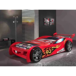 Bilseng 90 x 200 cm – rød LEMANS i MDF