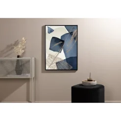 Blå Hvirvel Plakat - Beige