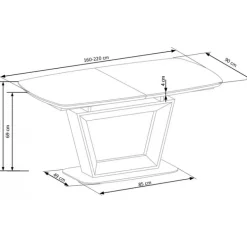 BLACKY Spisebord med udtræk