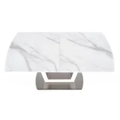 BLANCO Spisebord med udtræk, - Hvid marmor - Hvid