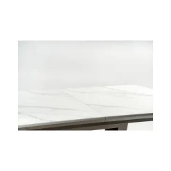 BLANCO Spisebord med udtræk, - Hvid marmor - Hvid