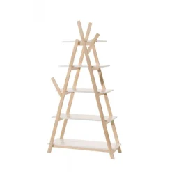 Bogreol til børn – Kiddy, hvid tipi-reol i fyr og MDF