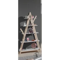 Bogreol til børn – Kiddy, hvid tipi-reol i fyr og MDF