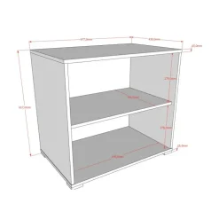 Bogreol til mellemhøjseng – Sam, hvid