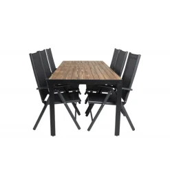 Bois e Loungesæt - Havemøbelsæt - Sort,Natur