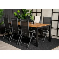 Bois e Loungesæt - Havemøbelsæt - Sort,Natur