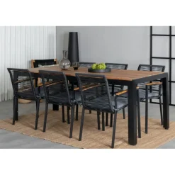 Bois e Loungesæt - Havemøbelsæt - Sort,Natur