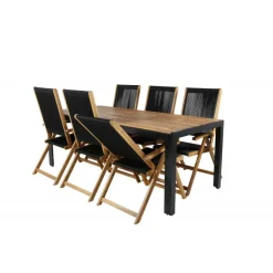 Bois Loungesæt - Havemøbelsæt - Sort,Natur