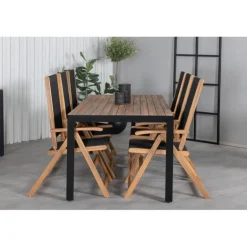Bois Loungesæt - Havemøbelsæt - Sort,Natur