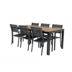 Bois Loungesæt - Havemøbelsæt - Sort,Natur