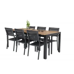 Bois Loungesæt - Havemøbelsæt - Sort,Natur