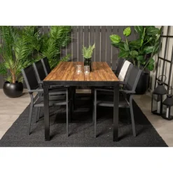 Bois Loungesæt - Havemøbelsæt - Sort,Natur