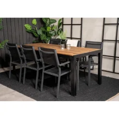 Bois Loungesæt - Havemøbelsæt - Sort,Natur