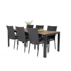 Bois t Loungesæt - Havemøbelsæt - Sort,Natur