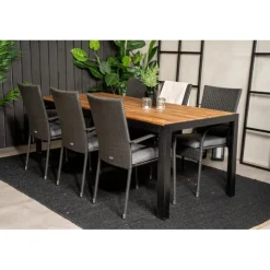 Bois t Loungesæt - Havemøbelsæt - Sort,Natur