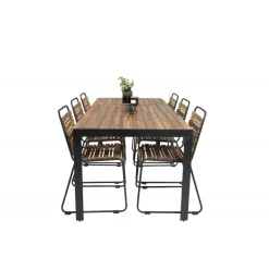 Bois t Spisestuesæt - Sort,Natur