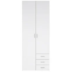 Bolmen garderobeskab 77 cm 2 låger - Hvid højglans